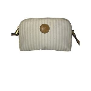 Vintage Fendi Pequin Striped Coated Canvas Crossbody Bag